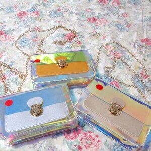 A136-NEW Transparent Jelly Chain Strap Crossbody- 3 colors to choose from